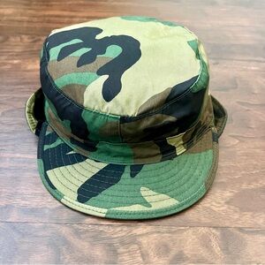 M81 Woodland Camouflage Patrol Cap with Ear Flap Fleece Lined